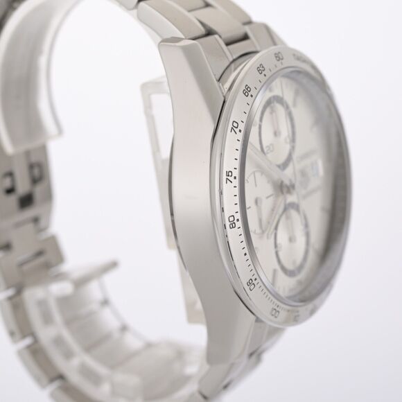 TAG Heuer Carrera Chronograph CV2017 Silver 41mm Men's Watch Full Set - Picture 4 of 12